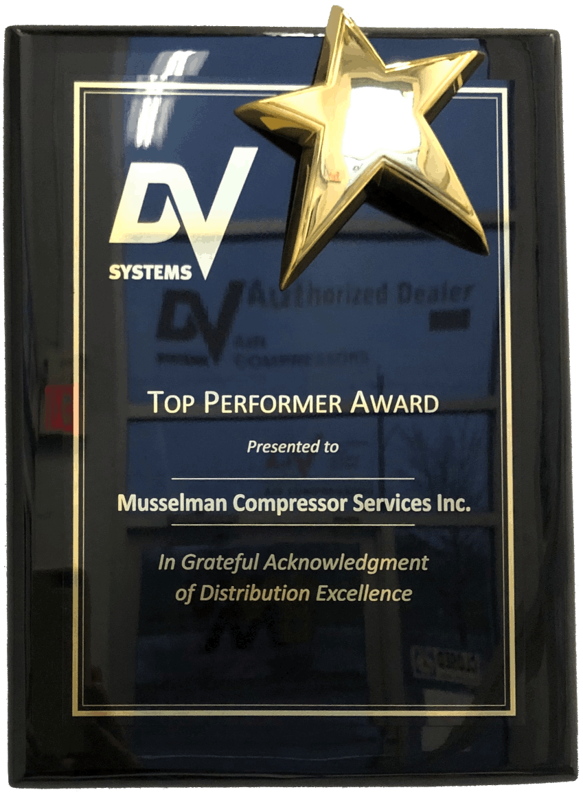 DV Systems - Award of Excellence presented to Musselman Compressor Services Inc.